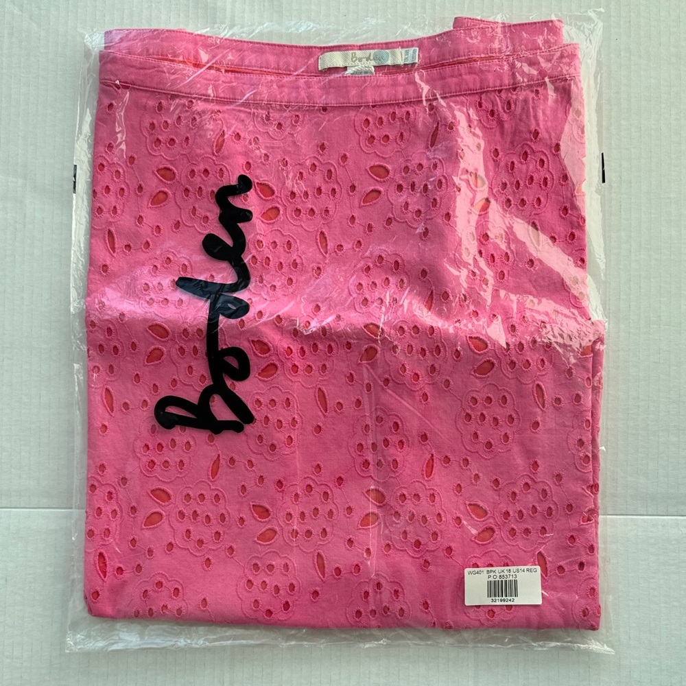 Boden Pink Eyelet Skirt BODEN Women's Broderie Pencil Skirt, Pink, US 14R - Picture 3 of 10